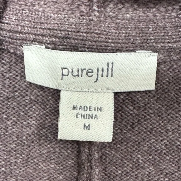 NWOT JJill PureJill long Cardigan. Purple and Gray. Size M - Picture 4 of 6